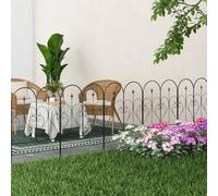 Outsunny 5PCs Decorative Garden Fencing 32in x 10ft Metal Border Edging | TJ Hughes Black