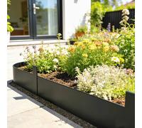 Outsunny 5Pcs Garden Fence, No Dig Metal Outdoor Picket Fence Panels, Black Black