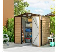 Outsunny 6.2 x 4.3ft Garden Metal Shed with Vent for Garden, Patio, Oak, Yellow