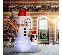 Outsunny 6.2FT Christmas Blow Up Snowman with Dog for Garden Party Outdoor