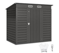 Outsunny 6.3 X 4.3Ft Galvanised Metal Garden Shed With Lockable Door, Grey Grey