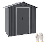 Outsunny 6.5x3.5ft Metal Garden Shed - Dark Grey, Grey