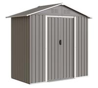 Outsunny 6.5 x 3.5ft Metal Garden Storage Shed - Light Grey