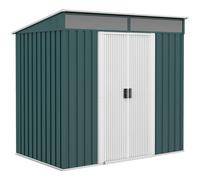 Outsunny 6.5x4FT Garden Shed Lockable Metal Tool Shed Green