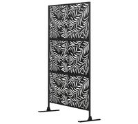 Outsunny 6.5FT Metal Outdoor Privacy Screen Panel with Stand and Ground Stakes