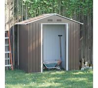 Outsunny 6.5 x 3.5ft Metal Garden Shed, Outdoor Storage Shed for Tool Organization with Double Sliding Doors and 4 Vents for Garden, Patio, Grey