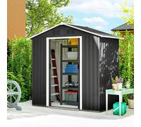 Outsunny 6.5ft x 3.5ft Garden Storage Shed, Large Metal Shed - Grey