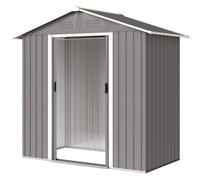 Outsunny 6.5X3.5Ft Metal Garden Shed For Garden, Light Grey Light Grey