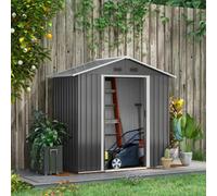 Outsunny 6.5X3.5Ft Metal Garden Shed For Garden And Outdoor Storage, Dark Grey