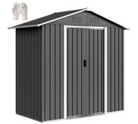 Outsunny 6.5X3.5Ft Metal Garden Shed For Garden, Dark Grey Dark Grey