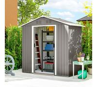 Outsunny 6.5X3.5Ft Metal Garden Shed For Garden, Light Grey Light Grey