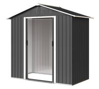 Outsunny 6.5X3.5Ft Metal Garden Shed For Garden, Dark Grey Dark Grey
