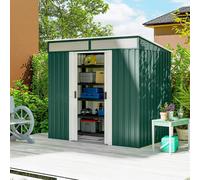 Outsunny 6.5x4FT Garden Shed Lockable Metal Tool Shed Green - Green | TJ Hughes Grey