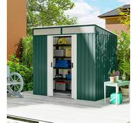 Outsunny 6.5x4FT Garden Shed Lockable Metal Tool Shed Green - Green | TJ Hughes Grey