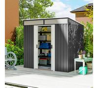 Outsunny 6.5X4Ft Garden Shed Lockable Metal Tool Shed Grey