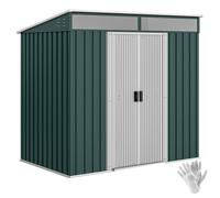 Outsunny 6.5x4FT Garden Shed Lockable Metal Tool Shed Green - Green | TJ Hughes Grey