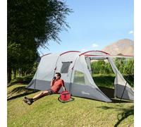 Outsunny 6-8 Person Tunnel Tent, Two-Room Camping Tent With Carry Bag, Grey