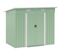 Outsunny 6.8 x 4.3ft Outdoor Garden Storage Shed, Tool Storage Box for Backyard, Patio and Lawn, Light Green
