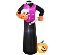 Outsunny 6 FT Halloween Inflatable Headless Skeleton, Blow Up Halloween Skeleton Decoration with LED Lights for Indoor Outdoor