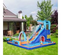 OUTSUNNY 6 in 1 Bouncy Castle for Children w/ Slide, Pool, Trampoline, Blower Outsunny Multicolor