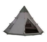 Outsunny 6 Men Tipi Tent w/ Mesh Windows - Green/Grey, Green