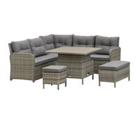 Outsunny 6 PCs Rattan Garden Furniture Sectional Conversation Corner Sofa