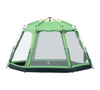 Outsunny 6 Person Camping Tent 2-Tier Pop-up Tent w/ Portable Carry Bag