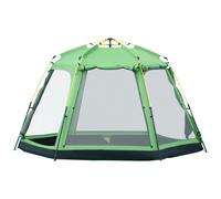 Outsunny 6 Person Camping Tent 2-Tier Pop-up Tent w/ Portable Carry Bag Hiking