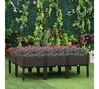 OUTSUNNY 6-piece Elevated Flower Bed Vegetable Herb Planter Plastic in Brown Outsunny Brown
