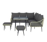 Outsunny 6 Piece Garden Furniture Set Garden Sofa with Cushions, Light Grey