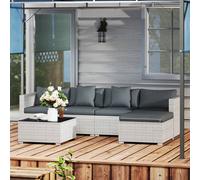 Outsunny 6 Pieces Rattan Furniture Set Garden Sofa Set Mixed Grey Grey
