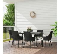 Outsunny 6 Seater Garden Furniture with Cushions, Parasol Hole Outsunny Cream One Size