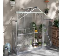 Outsunny 6 x 2.5ft Polycarbonate Greenhouse Aluminium Green House, Silver