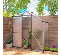 Outsunny 6 x 2.5ft Polycarbonate Greenhouse Aluminium Green House - Dark Grey | TJ Hughes