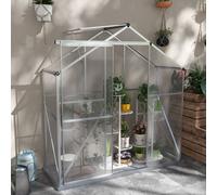 OUTSUNNY 6 x 2.5ft Polycarbonate Greenhouse Aluminium Green House in Silver Outsunny Silver