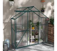 Outsunny 6x2.5ft Polycarbonate/Aluminium Greenhouse - Green, Green