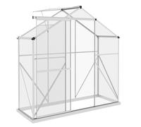 Outsunny 6 x 2.5ft Polycarbonate Greenhouse Aluminium Green House - Silver | TJ Hughes