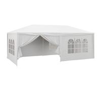 Outsunny 6 x 3(m) Gazebo Canopy Party Tent with 6 Removable Side Walls for Outdoor Event with Windows and Doors, White
