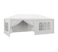 Outsunny 6 x 3 m Party Tent Wedding Gazebo Outdoor Waterproof PE Canopy Shade with 6 Removable Side Walls