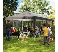 Outsunny 6m x 3m Pop-Up Steel Frame Garden Gazebo - Grey, Grey