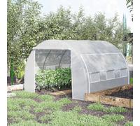 Outsunny 6 x 3 x 2 m Polytunnel Greenhouse Pollytunnel Tent Steel Frame Green - White - 3 x 3 x 2m