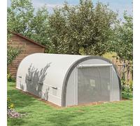 OUTSUNNY 6 x 3 x 2 m Polytunnel Greenhouse Pollytunnel Tent Steel Frame in White Outsunny White