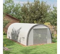 Outsunny 6 X 3 X 2 M Polytunnel Greenhouse Pollytunnel Tent Steel Frame In White White