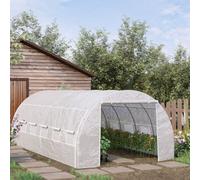 Outsunny 6 X 3 X 2 M Polytunnel Greenhouse Pollytunnel Tent W/ Steel Frame White