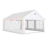Outsunny 6 x 4 m Party Tent, Heavy Duty Gazebo Canopy with Windows, Outdoor Party Wedding Tent with 4 Removable Sidewalls