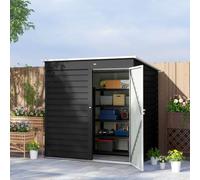 Outsunny 6 x 4ft Metal Garden Shed with Lockable Door and Gloves, Dark Grey