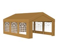 Outsunny 6 x 4m Portable Tent, Galvanised Marquee Party Tent with Removable Sides and Windows for Weddings and Events, Yellow Aosom UK
