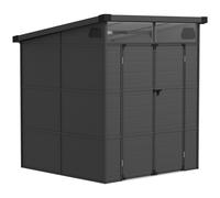 Outsunny 6 x 6ft Plastic Garden Shed with Windows and Air Vents, Dark Grey