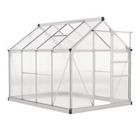 Outsunny 6 x 8ft Walk-In Greenhouse, with Sliding Door - Clear