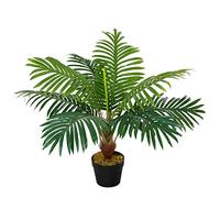 Outsunny 60cm Artificial Palm Tree Decorative Plant 8 Leaves with Nursery Pot, Fake Tropical Tree for Indoor Outdoor Decor, Green